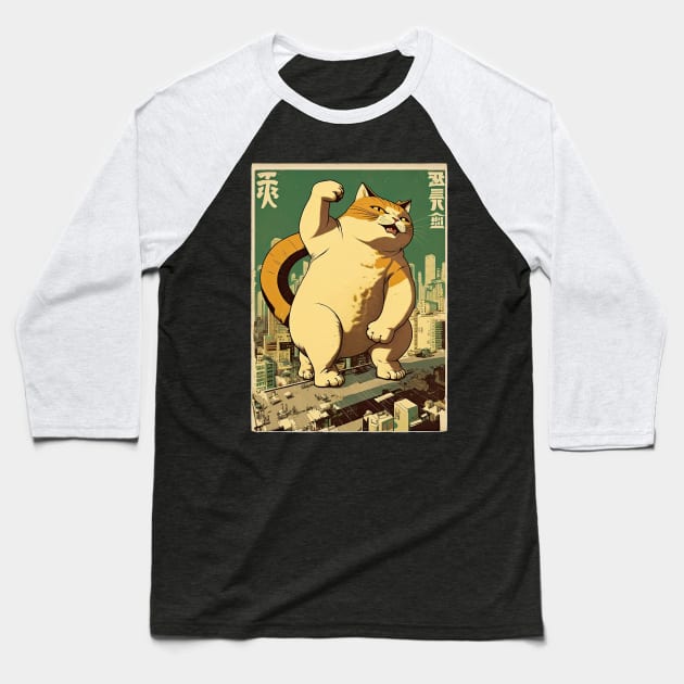 Catzilla chilling Baseball T-Shirt by JayD World